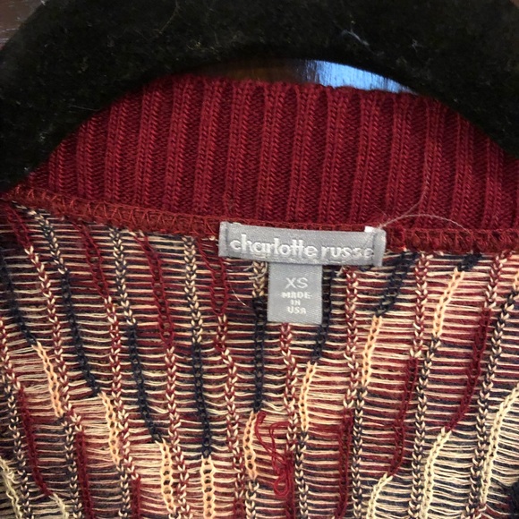 Charlotte Russe Multicolor Chevron Cardigan - Picture 2 of 2